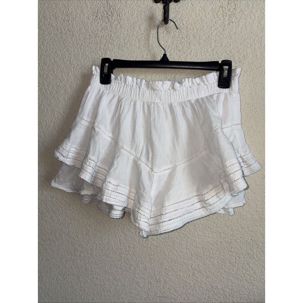 Aerie White Ruffle Lace Skort Skirt Western Cottage Tiered Women S Boho Festival